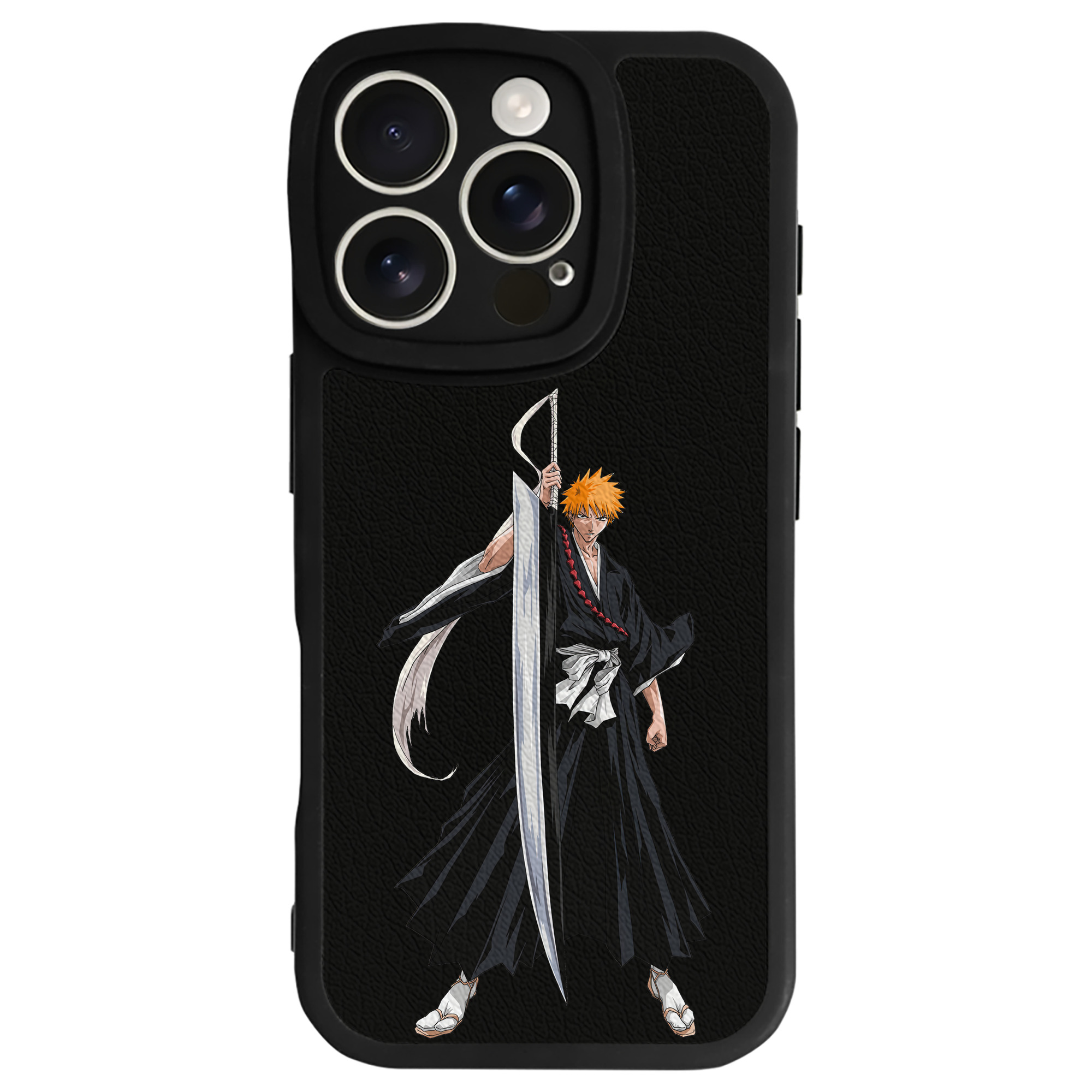 ブリーチ 黒崎一護（くろさき いちご）BLEACH Kurosaki Ichigo 【iPhone 16シリーズ対応】シリコンスマホケース（レザー調） 材質：シリコン
